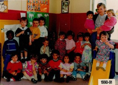 Classe Maternelle libre de Rumes en 1990